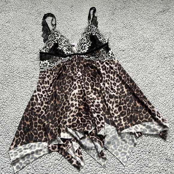 Avidlove Leopard Print Lace Babydoll Strap V Neck Lingerie Chemise - Picture 6 of 9